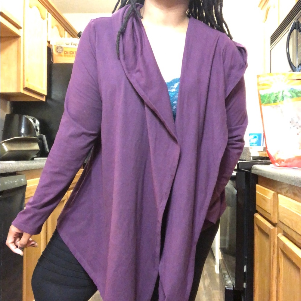Women with control hooded duster cardigan